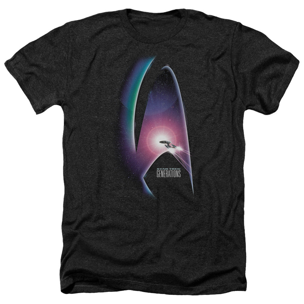 Star Trek Generations Movie Adult Size Heather Style T-Shirt.