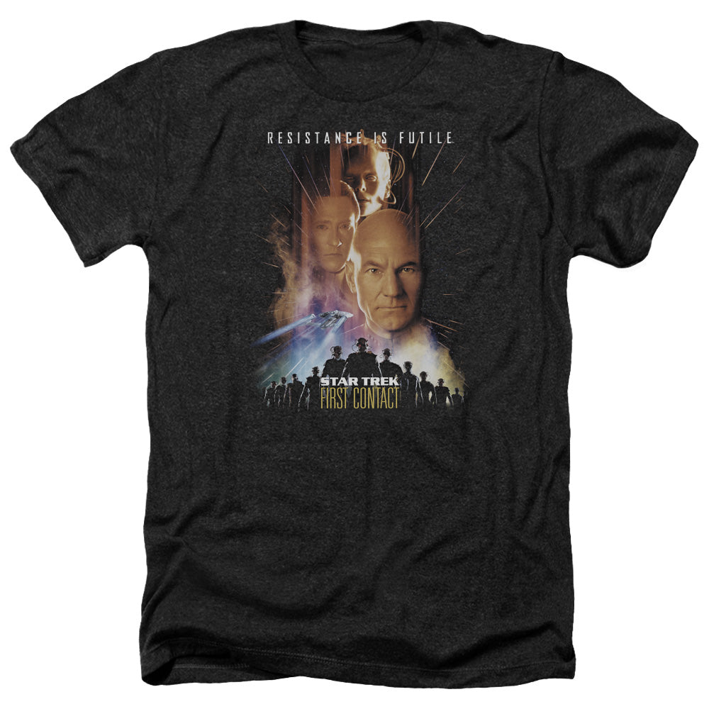 Star Trek First Contact Movie Adult Size Heather Style T-Shirt.