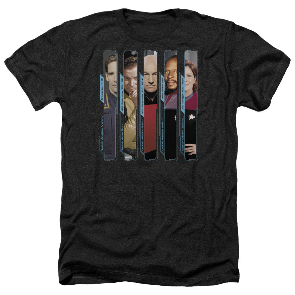 Star Trek The Captains Adult Size Heather Style T-Shirt.