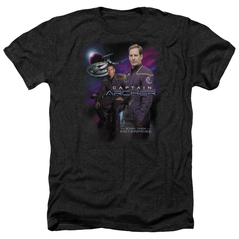 Star Trek Captain Archer Adult Size Heather Style T-Shirt.