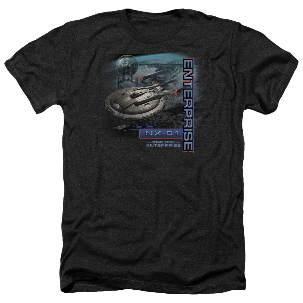 Star Trek Enterprise Nx 01 Adult Size Heather Style T-Shirt.