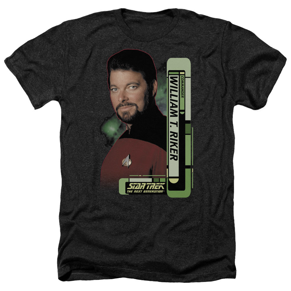 Star Trek Riker Adult Size Heather Style T-Shirt.