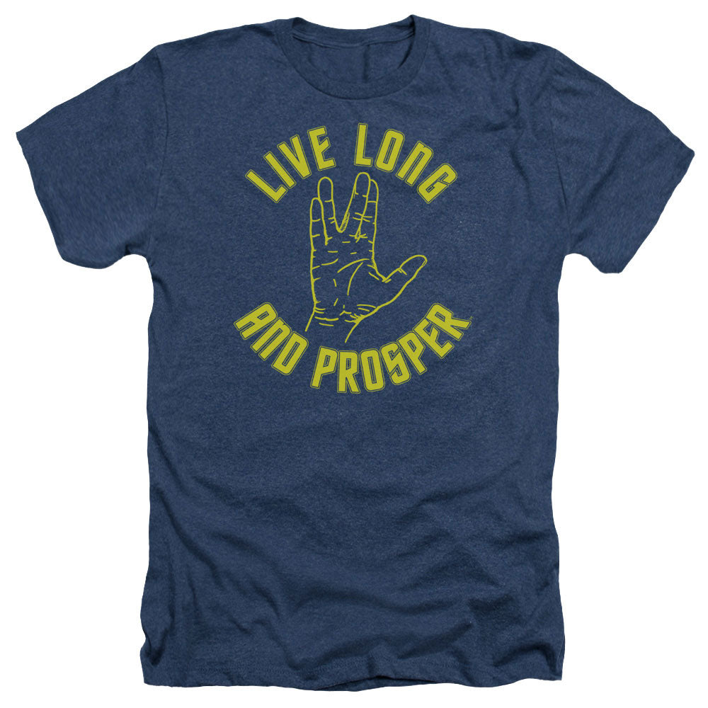 Star Trek Live Long Hand Adult Size Heather Style T-Shirt.