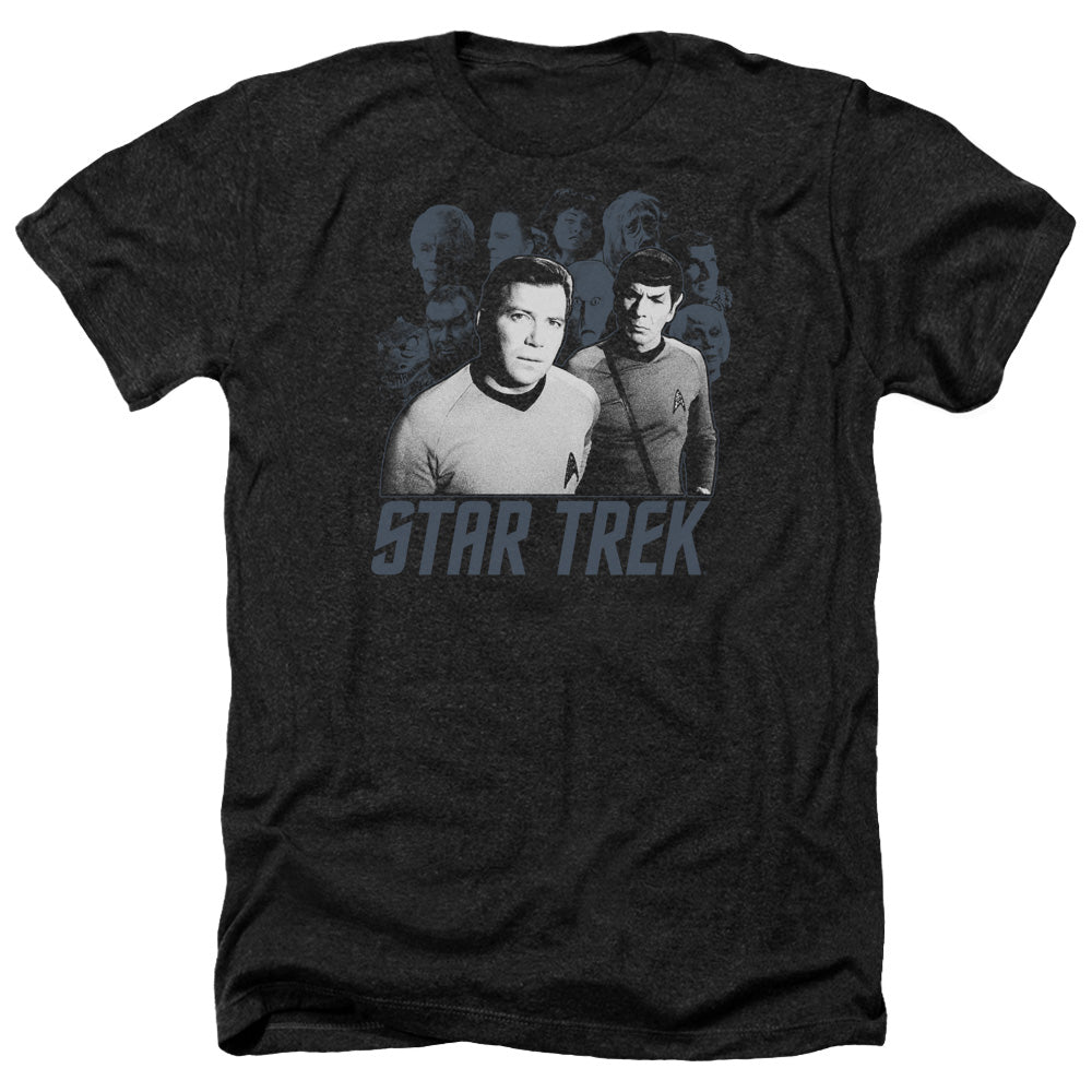 Star Trek Kirk Spock And Company Adult Size Heather Style T-Shirt.