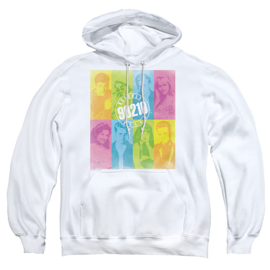 90210 : COLOR BLOCK OF FRIENDS ADULT PULL-OVER HOODIE White 2X