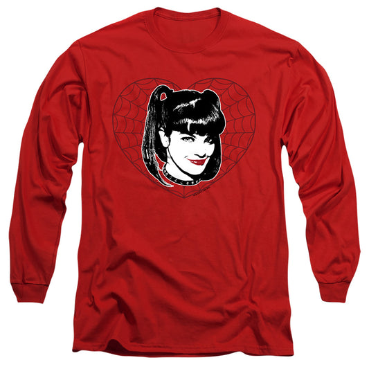 NCIS : ABBY HEART L\S ADULT T SHIRT 18\1 RED 2X