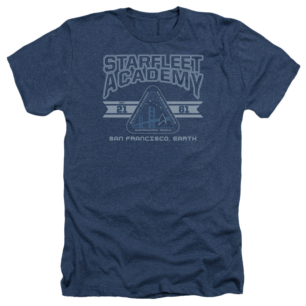 Star Trek Starfleet Academy Earth Adult Size Heather Style T-Shirt.