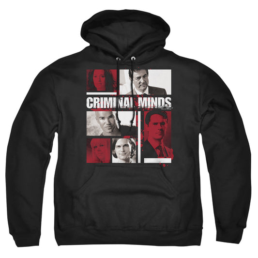 CRIMINAL MINDS : CHARACTER BOXES ADULT PULL OVER HOODIE Black 2X