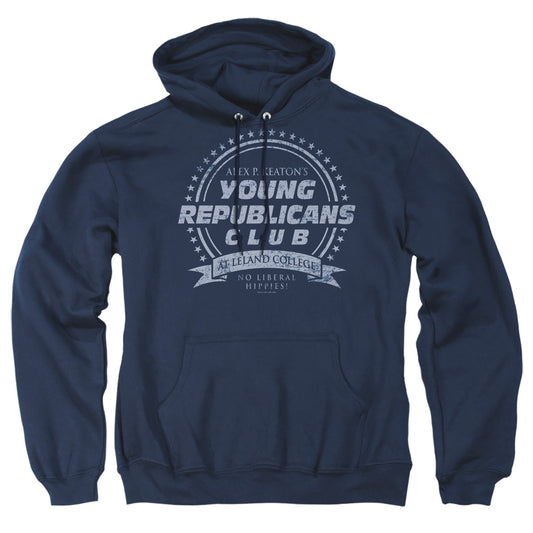 FAMILY TIES : YOUNG REPUBLICANS CLUB ADULT PULL OVER HOODIE Navy SM