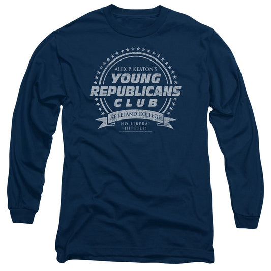 FAMILY TIES : YOUNG REPUBLICANS CLUB L\S ADULT T SHIRT 18\1 NAVY LG