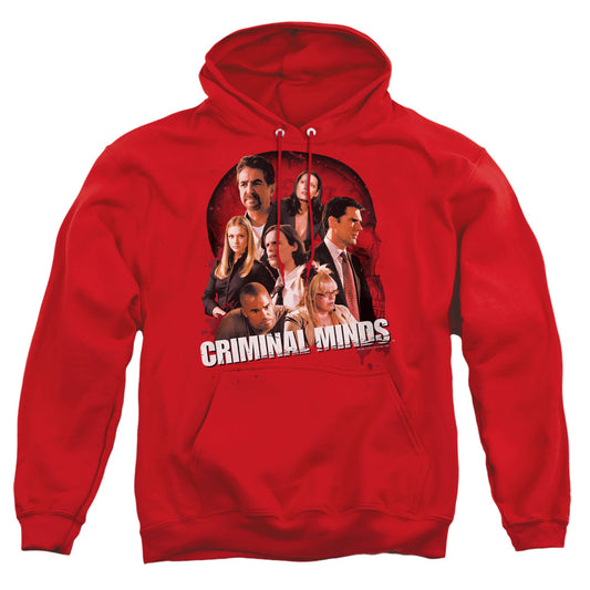CRIMINAL MINDS : BRAIN TRUST ADULT PULL OVER HOODIE Red LG