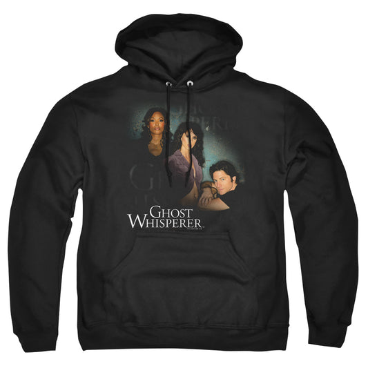 GHOST WHISPERER : DIAGONAL CAST ADULT PULL OVER HOODIE Black 2X