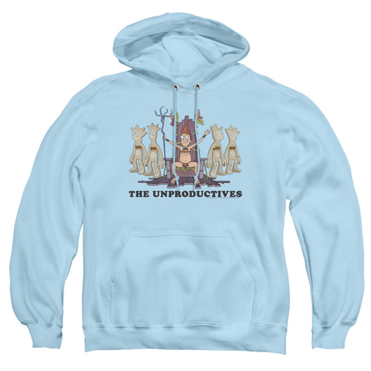 RICK AND MORTY : THE UNPRODUCTIVES ADULT PULL OVER HOODIE Light Blue 2X