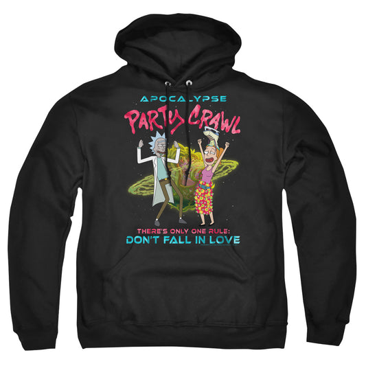 RICK AND MORTY : APOCALYPSE PARTY CRAWL ADULT PULL OVER HOODIE Black 2X
