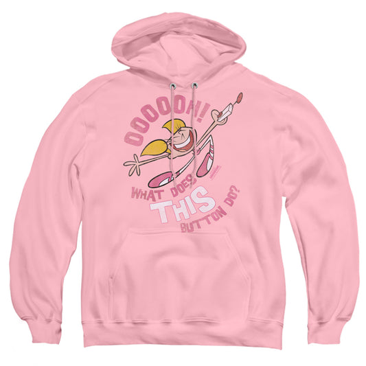 DEXTER'S LABORATORY : BUTTON ADULT PULL OVER HOODIE PINK 2X