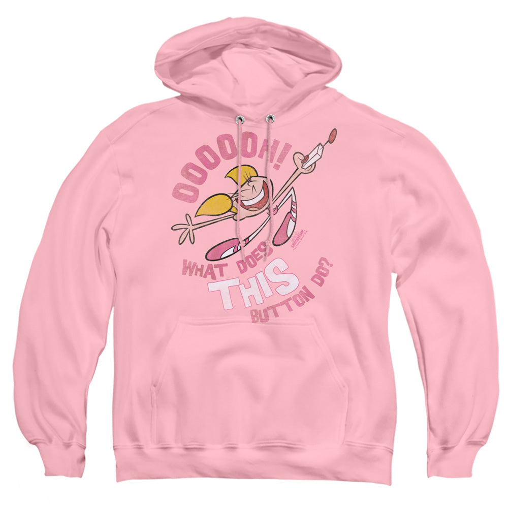 DEXTER'S LABORATORY : BUTTON ADULT PULL OVER HOODIE PINK LG