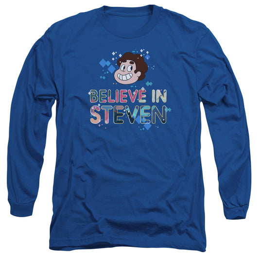 STEVEN UNIVERSE : BELIEVE L\S ADULT T SHIRT 18\1 ROYAL BLUE 3X