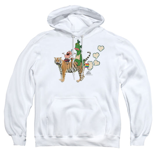 UNCLE GRANDPA : FART HEARTS ADULT PULL OVER HOODIE White LG