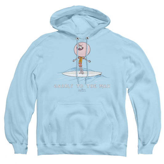 REGULAR SHOW : GNARLY ADULT PULL OVER HOODIE LIGHT BLUE 2X