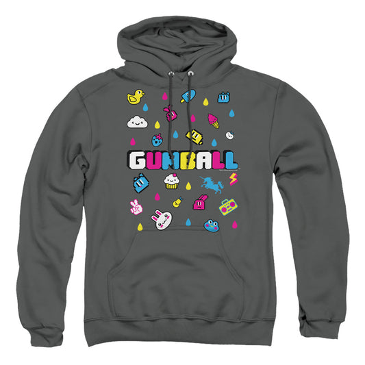 AMAZING WORLD OF GUMBALL : FUN DROPS ADULT PULL-OVER HOODIE Charcoal 2X