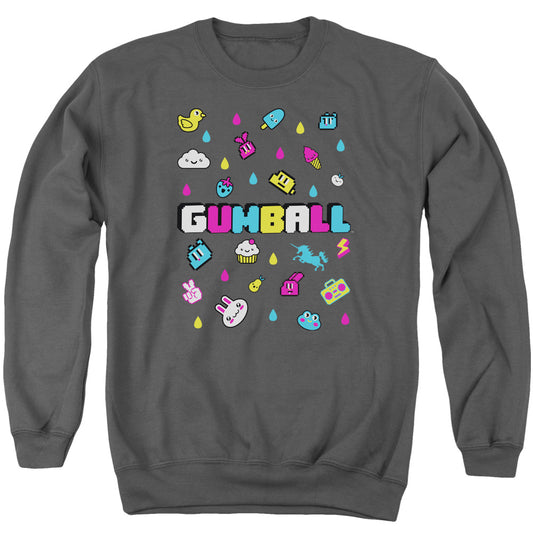 AMAZING WORLD OF GUMBALL : FUN DROPS ADULT CREW SWEAT Charcoal MD