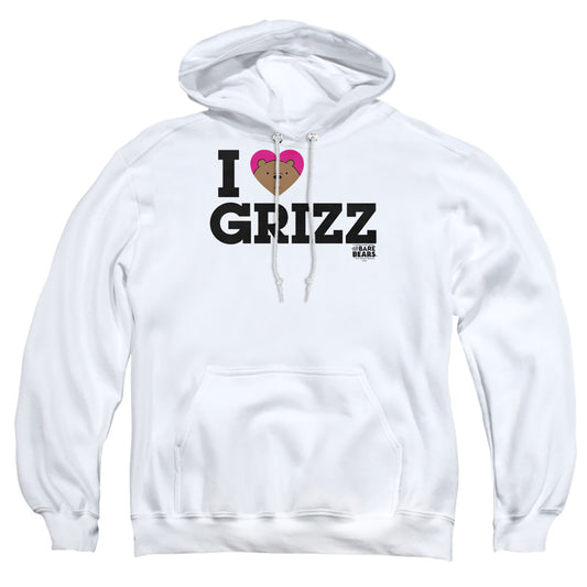 WE BARE BEARS : HEART GRIZZ ADULT PULL OVER HOODIE White 3X