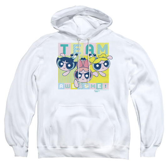 POWERPUFF GIRLS : AWESOME BLOCK ADULT PULL OVER HOODIE White 2X