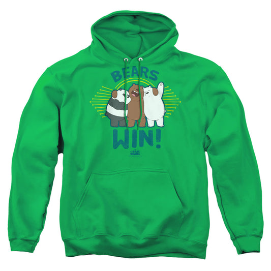 WE BARE BEARS : BEARS WIN ADULT PULL OVER HOODIE KELLY GREEN MD