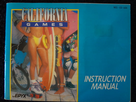 California Games Nintendo Entertainment System Instruction Booklet