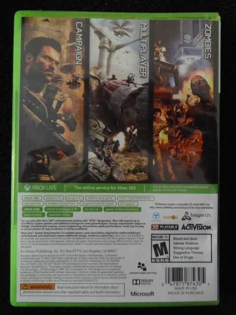 Call Of Duty Black Ops II Microsoft Xbox 360