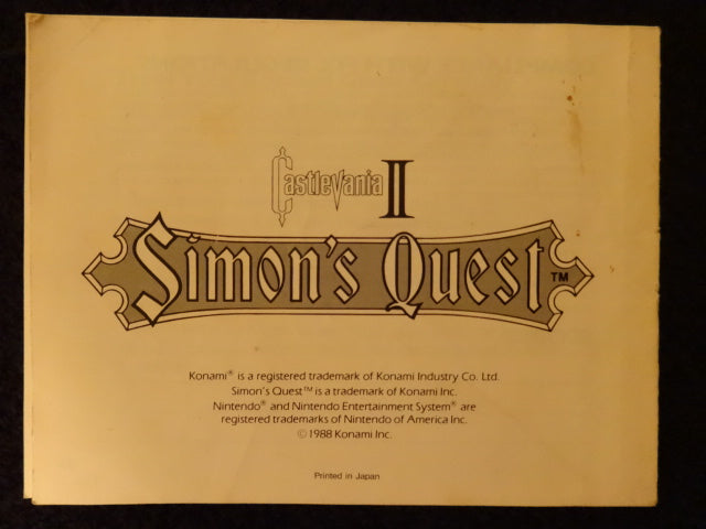 Castlevania II Simon's Quest Nintendo Entertainment System