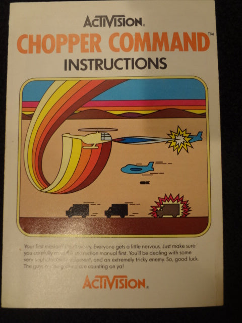 Chopper Command Instruction Booklet Atari 2600