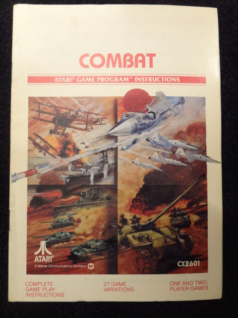 Combat Instruction Booklet Atari 2600