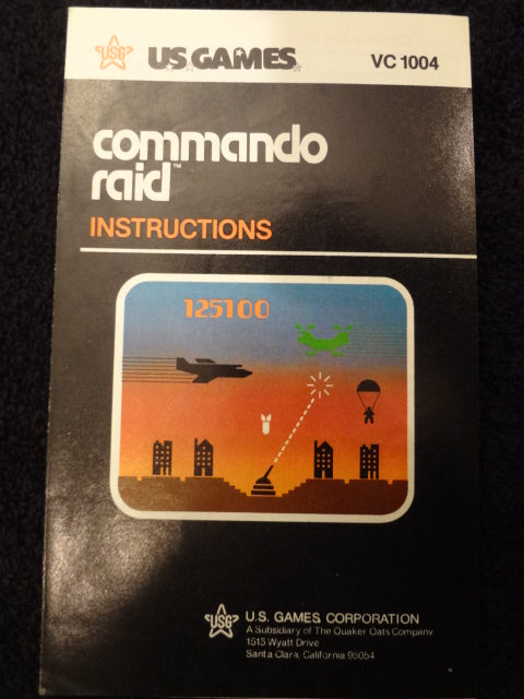 Commando Raid Instruction Booklet Atari 2600