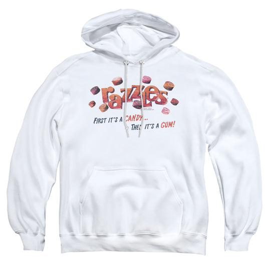 DUBBLE BUBBLE : A GUM AND A CANDY ADULT PULL OVER HOODIE White SM
