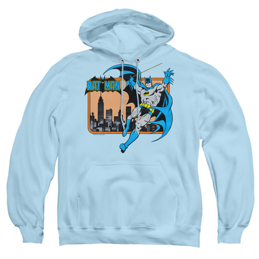 DC BATMAN : BATMAN IN THE CITY ADULT PULL OVER HOODIE Light Blue MD