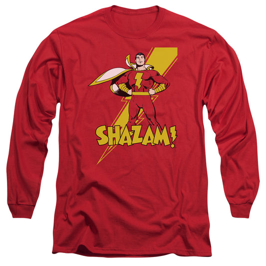 DC SHAZAM : SHAZAM L\S ADULT T SHIRT 18\1 Red 2X