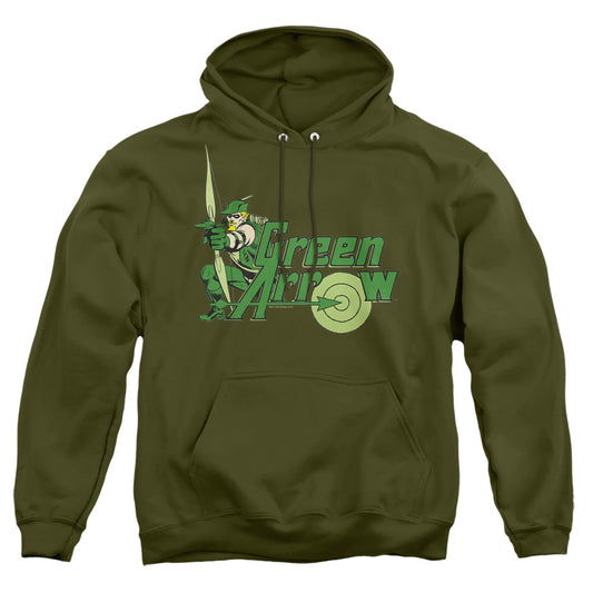 DC GREEN ARROW : GREEN ARROW ADULT PULL OVER HOODIE Military Green 2X