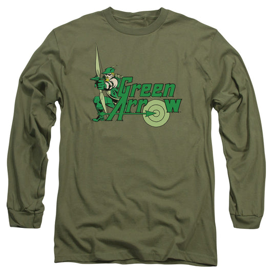 DC GREEN ARROW : GREEN ARROW L\S ADULT T SHIRT 18\1 Military Green MD