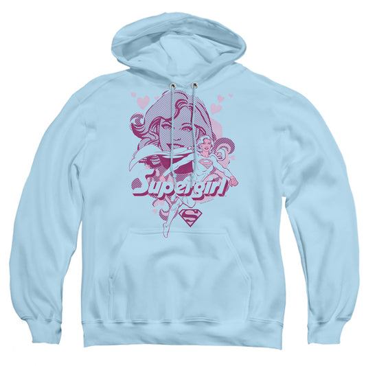 DC COMICS : SUPERGIRL ADULT PULL OVER HOODIE LIGHT BLUE SM
