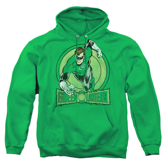 DC COMICS : GREEN LANTERN ADULT PULL OVER HOODIE KELLY GREEN SM