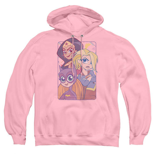 DC SUPERHERO GIRLS : DON'T BOX US IN ADULT PULL OVER HOODIE Pink 2X