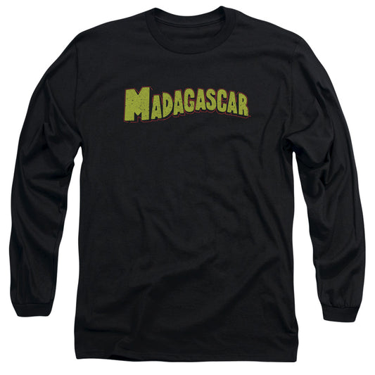 MADAGASCAR : LOGO L\S ADULT T SHIRT 18\1 Black 2X
