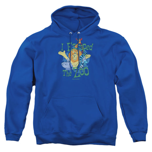 MADAGASCAR : ESCAPED ADULT PULL OVER HOODIE Royal Blue 2X