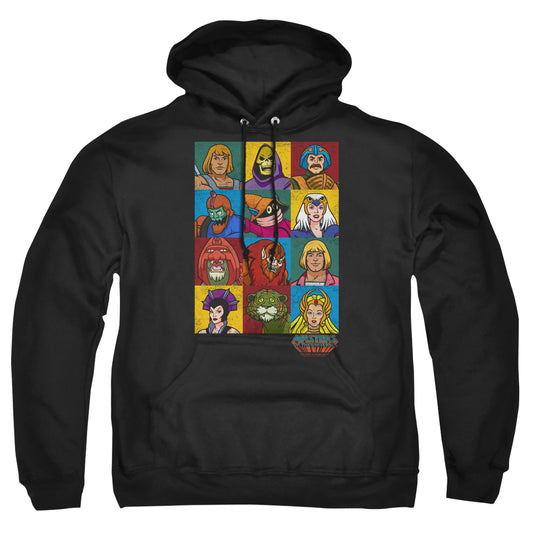 MASTERS OF THE UNIVERSE : CHARACTER HEADS ADULT PULL OVER HOODIE Black 2X