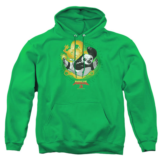 KUNG FU PANDA : DRAGO PO ADULT PULL OVER HOODIE KELLY GREEN SM