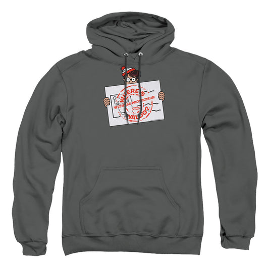 WHERE'S WALDO : WITNESS PROTECTION ADULT PULL OVER HOODIE Charcoal 2X