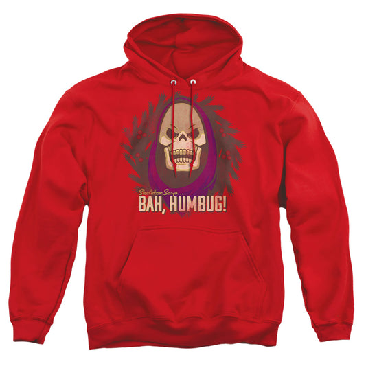 MASTERS OF THE UNIVERSE : BAH HUMBUG ADULT PULL OVER HOODIE Red MD