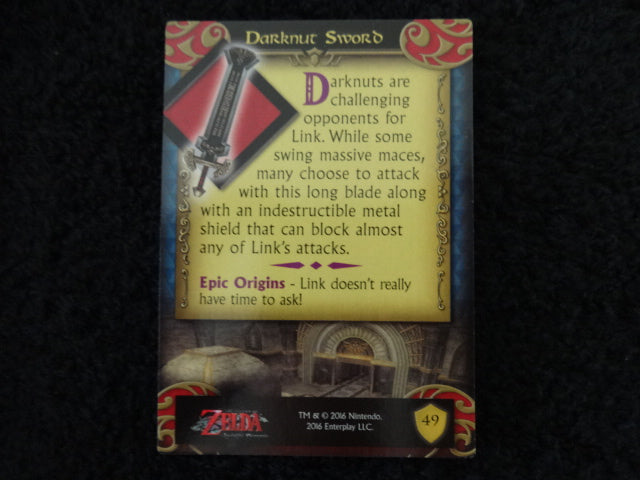 Darknut Sword Enterplay 2016 Legend Of Zelda Collectable Trading Card Number 49
