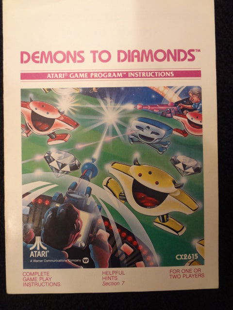 Demonds To Diamonds Instruction Booklet Atari 2600